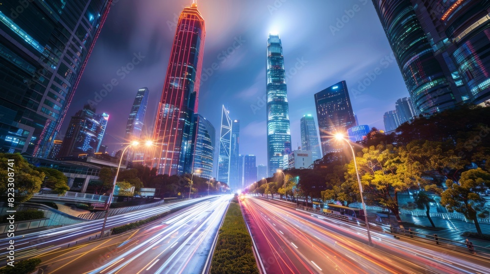 Speed effect of city night in Shenzhen