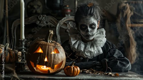 halloween jack o lantern girl