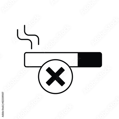 no smoking icon with white background vector stock illustration