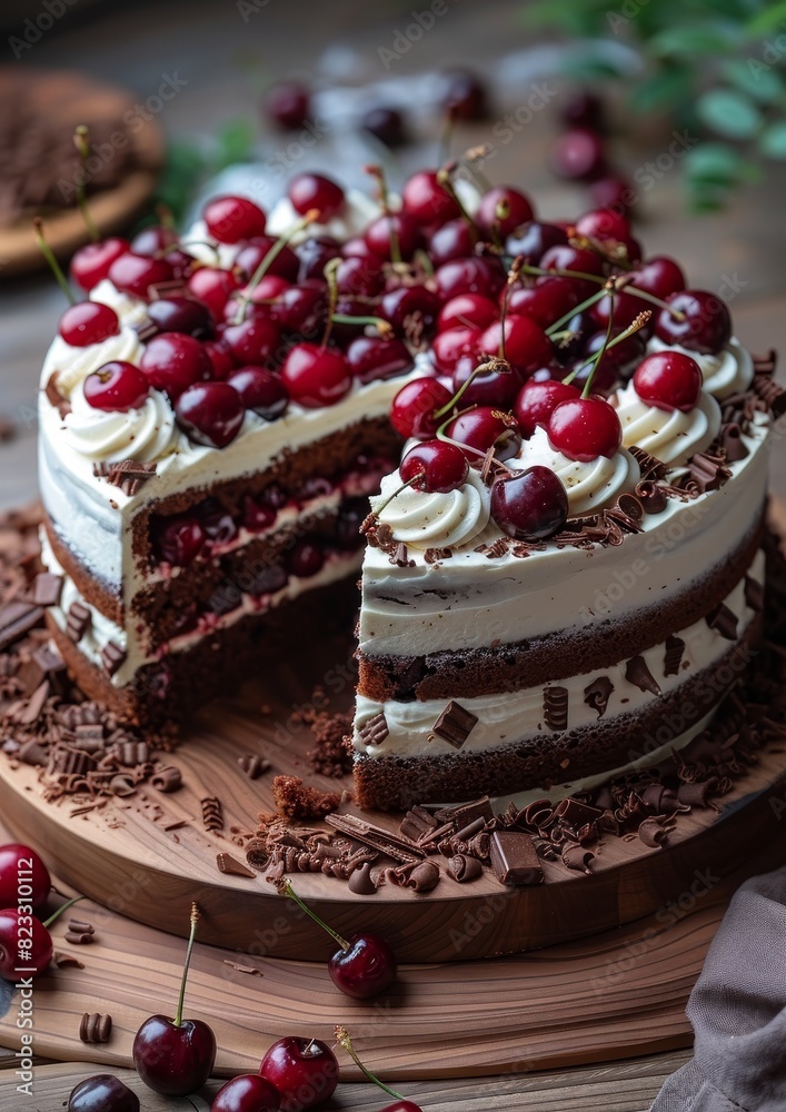 chocolate cake with cherry, Schwarlwälder Kirschtorte from gemrany chocolate cake with cherry, Schwarlwälder Kirschtorte from gemrany