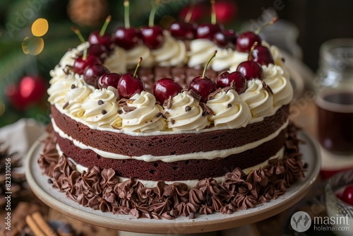 chocolate cake with cherry, Schwarlwälder Kirschtorte from gemrany 