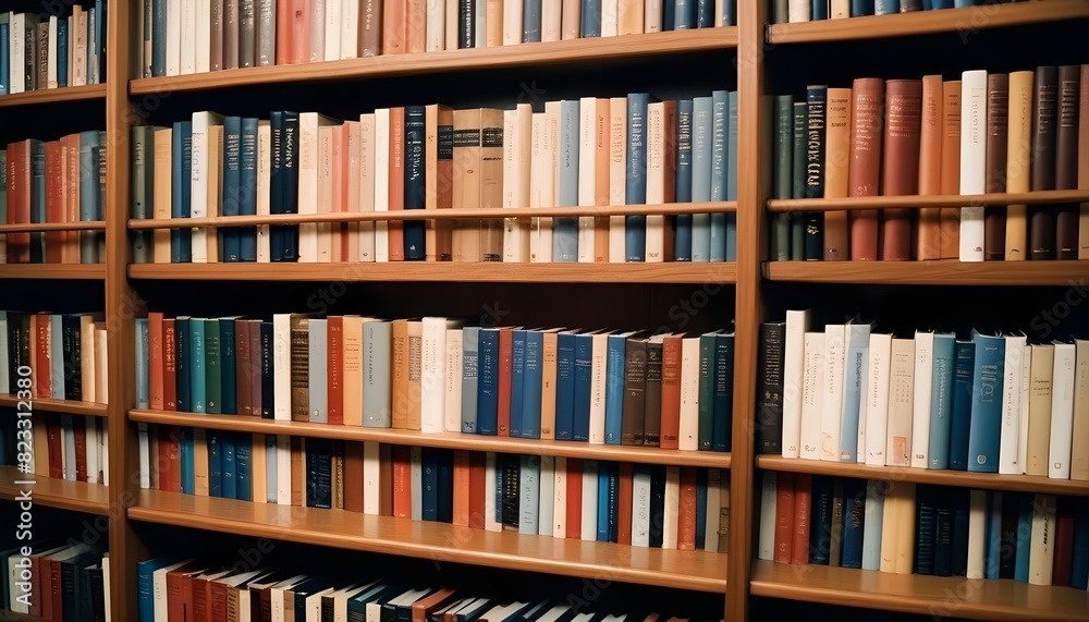 row of books, The shelf of intellectual knowledge with books. row of books, The shelf of intellectual knowledge with books.
