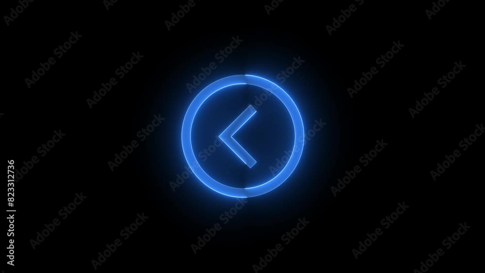 Page left arrow circle icon glowing neon blue color animation Page left arrow circle icon glowing neon blue color animation