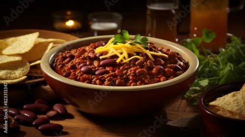 Hearty bowl of comforting chili