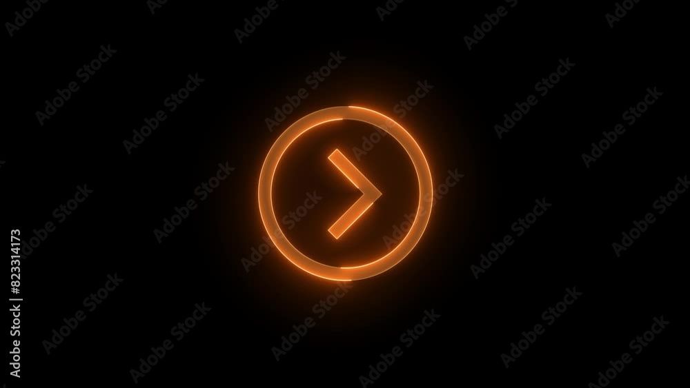 Page right arrow circle icon glowing neon brown color animation Page right arrow circle icon glowing neon brown color animation