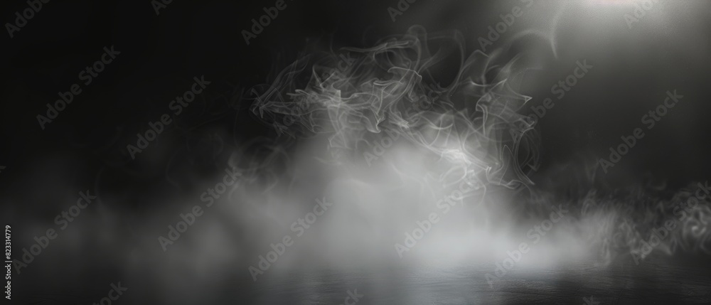 Fototapeta premium smoke rising against a black background,smoke in the dark, smoke on black background, smoke in the fog, smoke 
