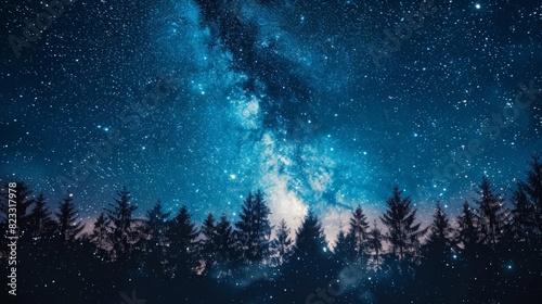 A serene photo of a starry night sky, filled with countless twinkling stars, evoking a sense of wonder and awe.