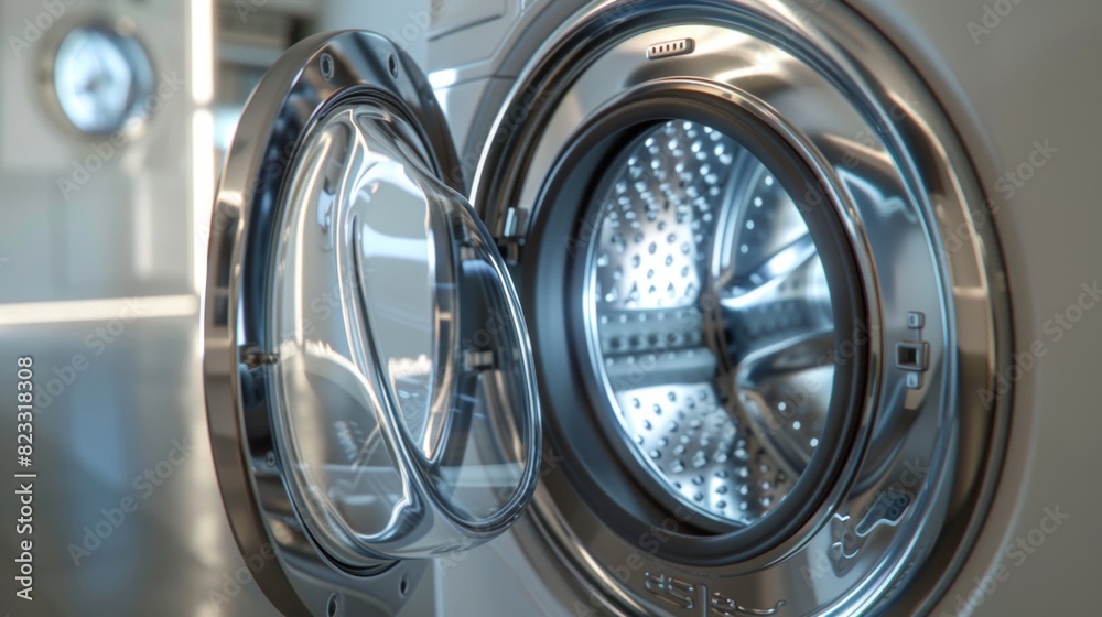 Modern washing machine close-up view