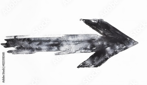 Black Hand Drawn Arrow Sign on White Background