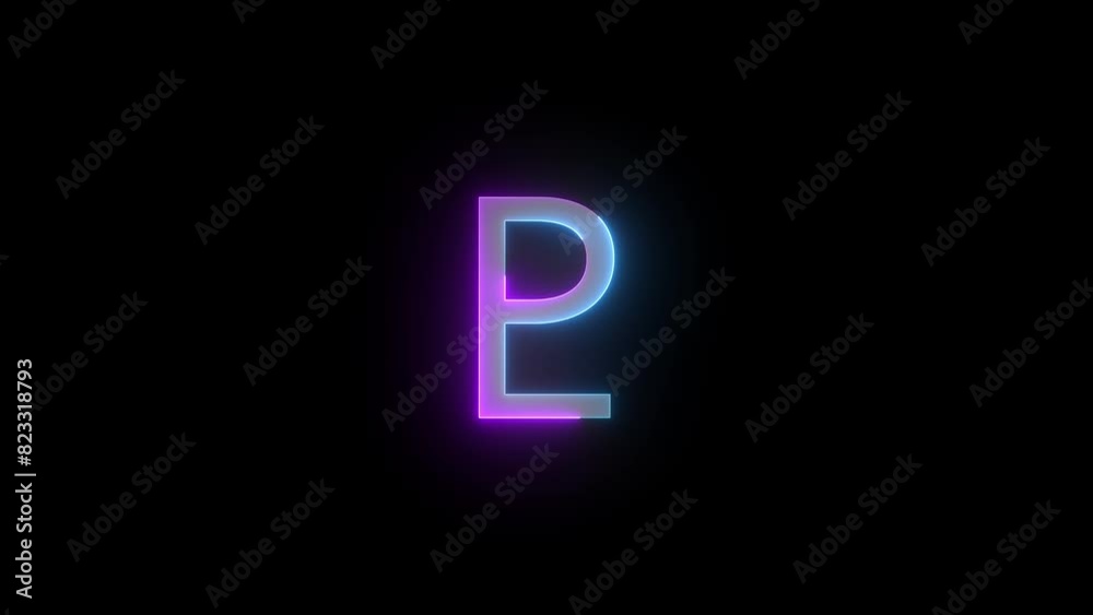 Neon pluto icon cyan purple color glowing animated black background Neon pluto icon cyan purple color glowing animated black background
