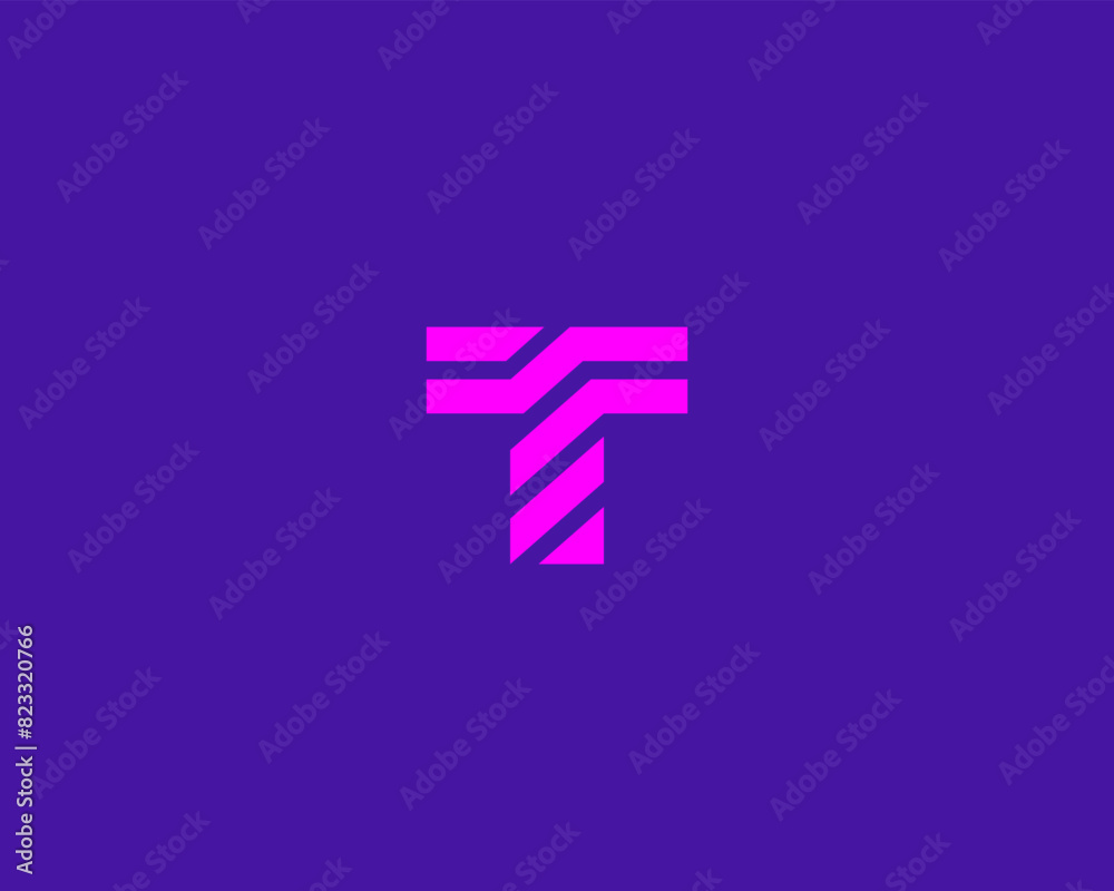 A letter T from abstract shapes. Trendy monogram icon symbol. Vector illustration. A letter T from abstract shapes. Trendy monogram icon symbol. Vector illustration.