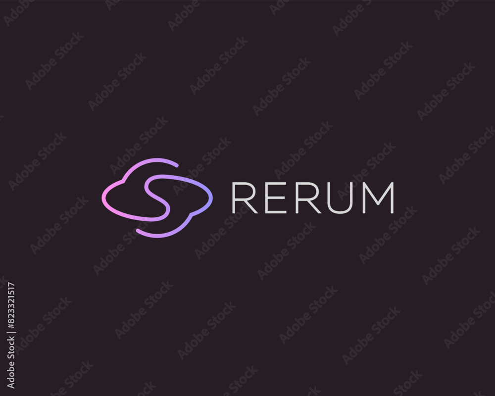 Fototapeta premium Abstract letter S logo. Globe planet line logotype. Creative wave bend sign. Vector illustration