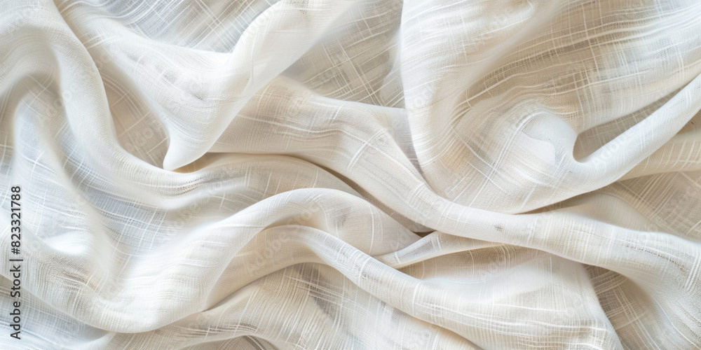 White Gauze Fabric with Soft Waves and Folds Creating an Abstract and Delicate Background Texture White Gauze Fabric with Soft Waves and Folds Creating an Abstract and Delicate Background Texture