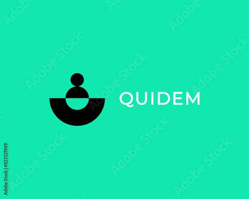 Abstract balance minimalistic logo. Abstract harmony icon. Guru yogi logotype. Vector illustration