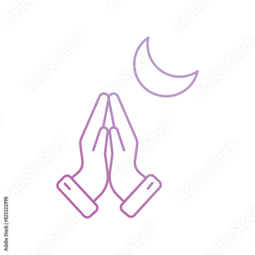 praying icon with white background vector stock illustration