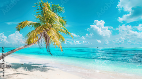 Beautiful tropical beach with white sand turquoise oce