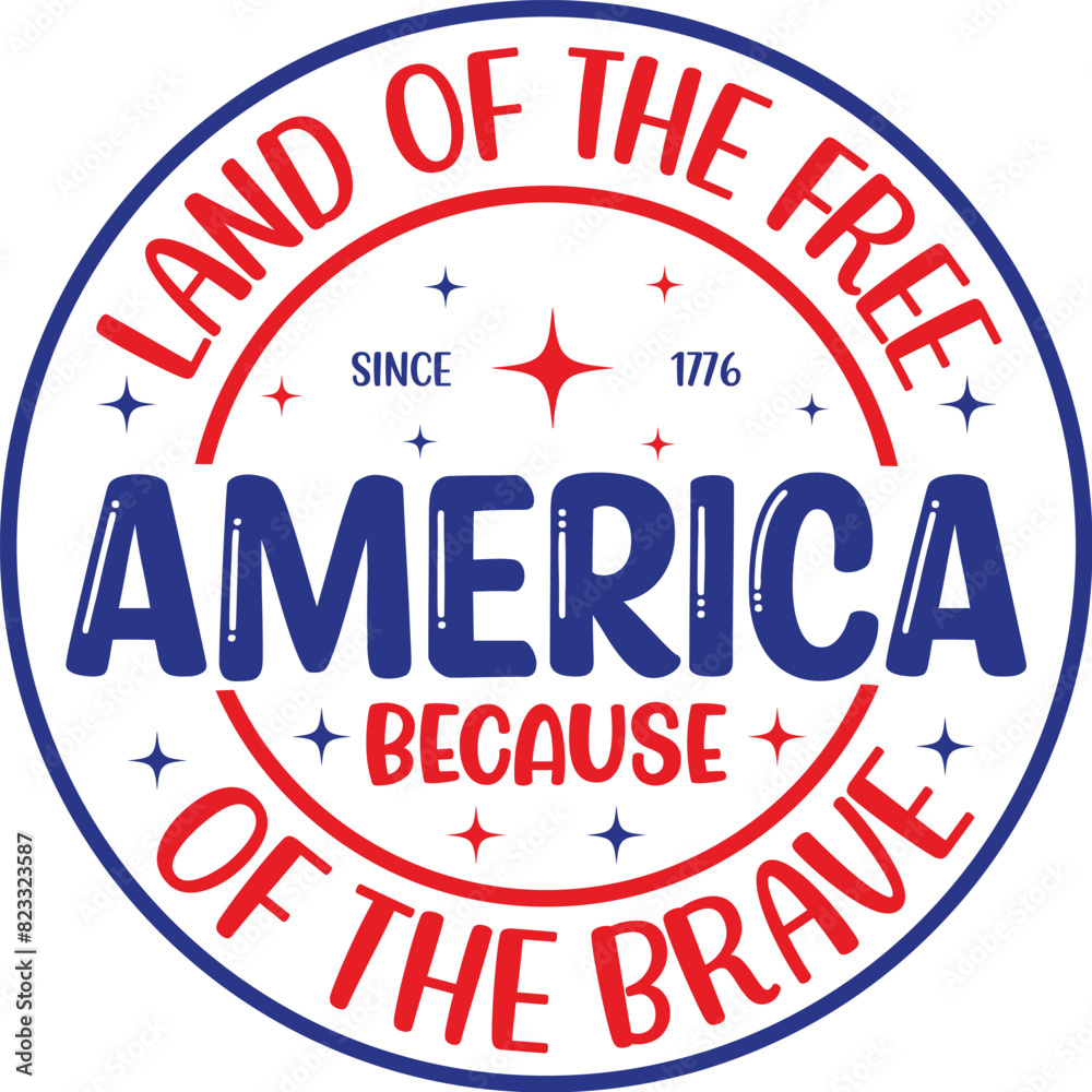 America Land Of The Free Because Of The Brave SVG, 4th of July SVG ...