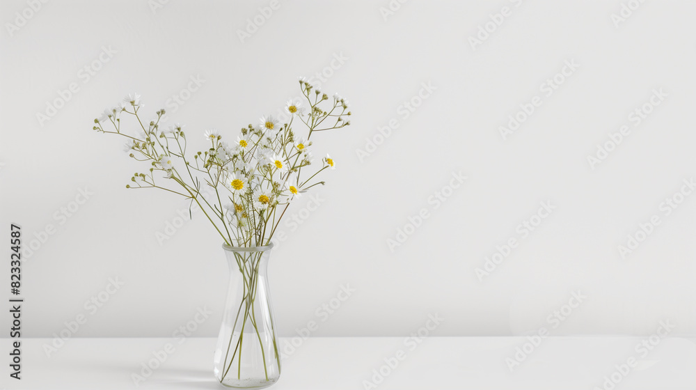 Minimalist Arrangement of Baby's Breath in Glass Vase Minimalist Arrangement of Baby's Breath in Glass Vase