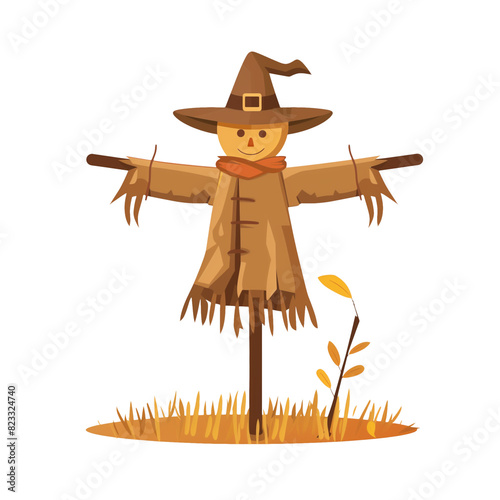 Scarecrow icon illustration isolated on a transparent background.