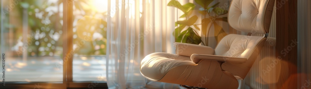 Calm reading corner, soft chair by window, gentle afternoon light, relaxing and quiet Calm reading corner, soft chair by window, gentle afternoon light, relaxing and quiet