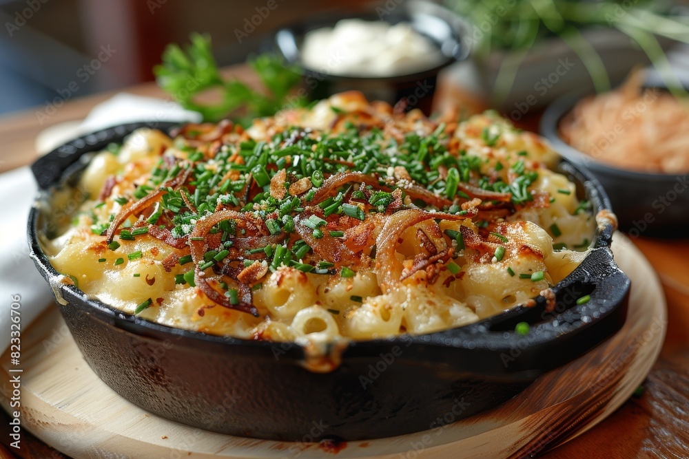 Spätzle - Soft egg noodles topped with cheese and crispy onions. Spätzle - Soft egg noodles topped with cheese and crispy onions.