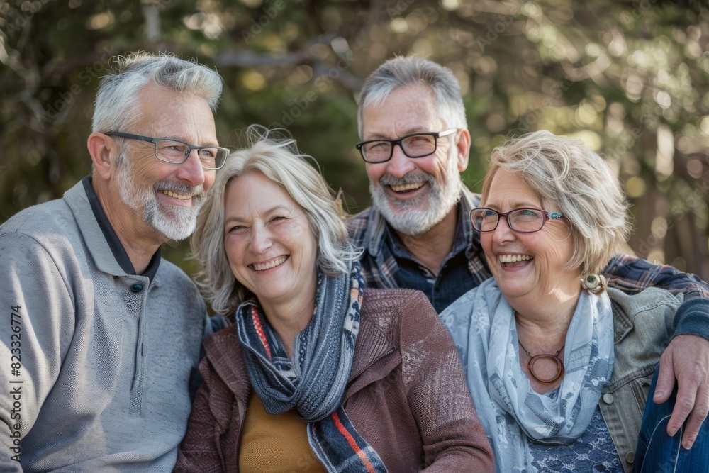 Group of senior friends having fun in the park. Selective focus. Group of senior friends having fun in the park. Selective focus.