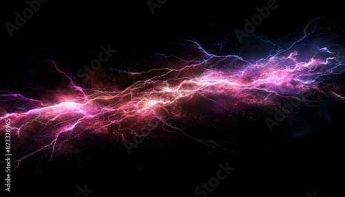 A dramatic image of a thunderbolt striking, set against a black background to enhance the intensity of the lightning