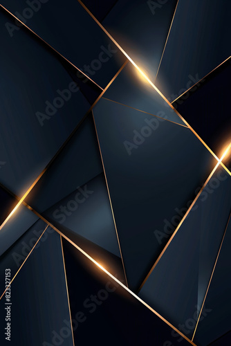 Blue and gold lines abstract vertical background or pattern, creative design template © hdesert