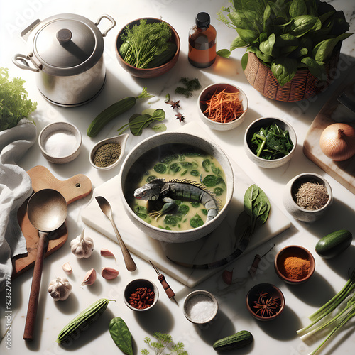 Sopi di Yuana Iguana Soup with Fresh Ingredients