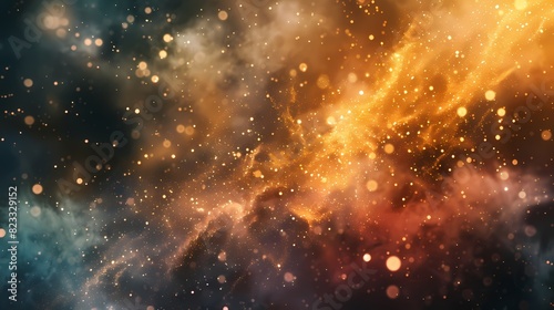 A nebula of defocused particles with a shimmering  shimmering appearance