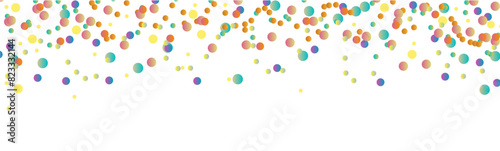 Colorful confetti isolated on white background. Сolor dots repeat pattern for birthday party, celebration vector illustration.