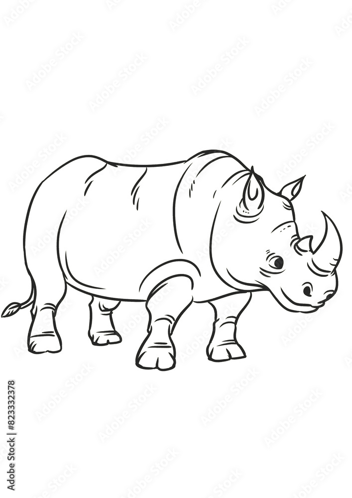 rhino cartoon coloring page rhino cartoon coloring page