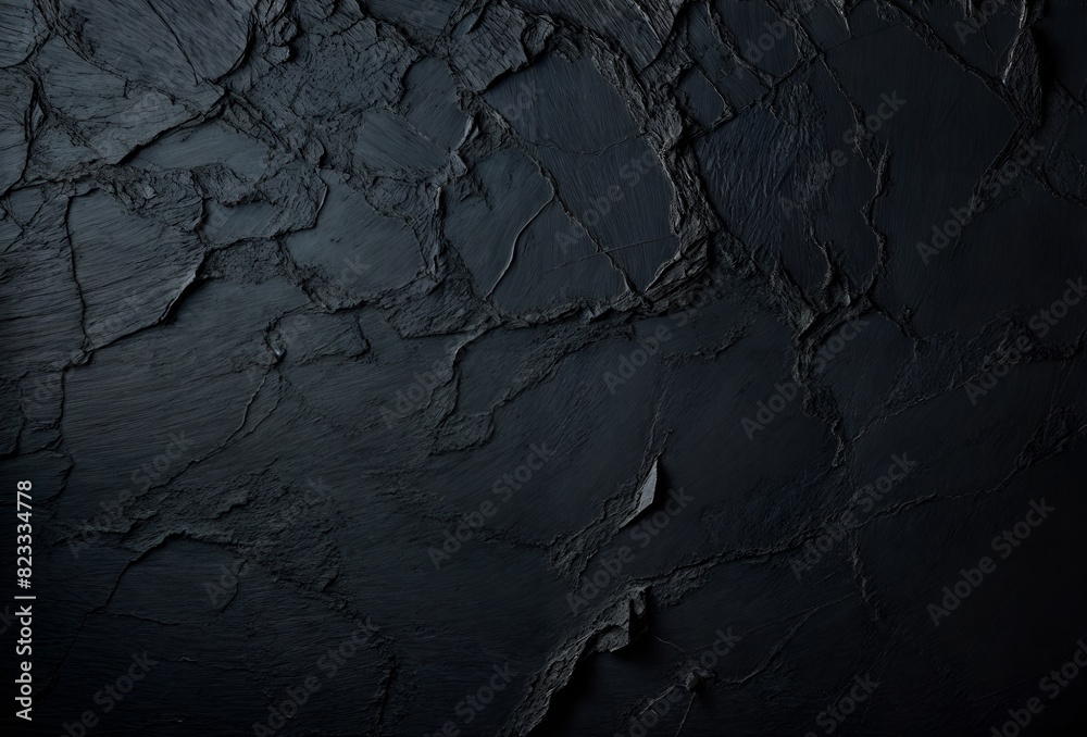 A rough-textured black wall background. A black grunge wall. A rough-textured black wall background. A black grunge wall.