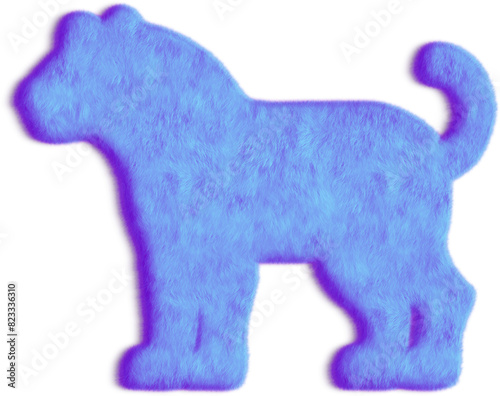 Illustration of a Purple Furry Leopard  Purple Fur Leopard Icon