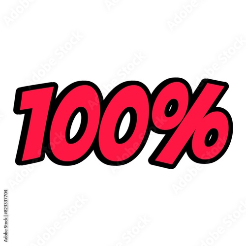 Discount offer price tag, advertising campaign symbol in retail, sales promo marketing, 100% discount sticker. advertisement with isolated white background
