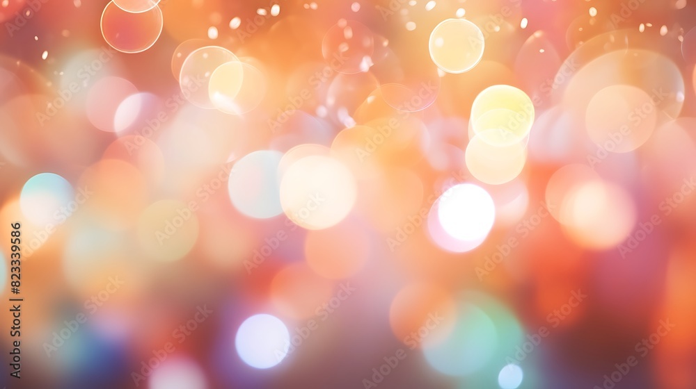 Abstract bokeh background of colorful glowing lights in soft focus in bright sunlight