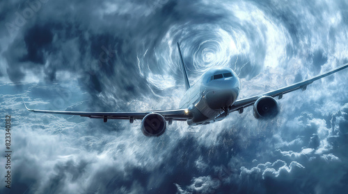 An airplane in turbulence