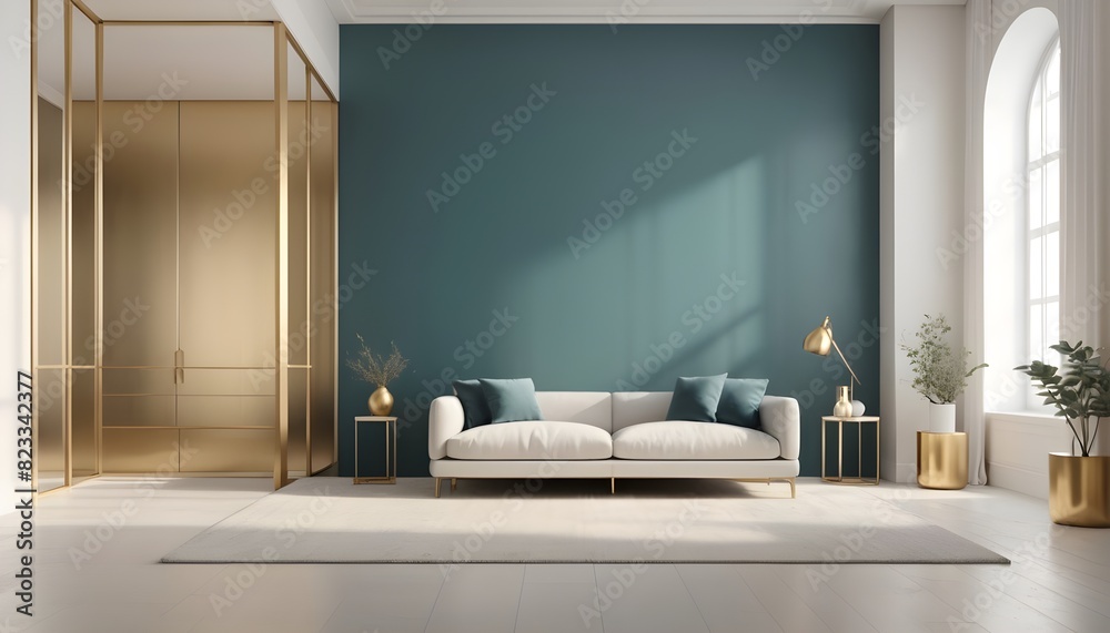 white and gold theme interior modern minimalism photo realism white and gold theme interior modern minimalism photo realism