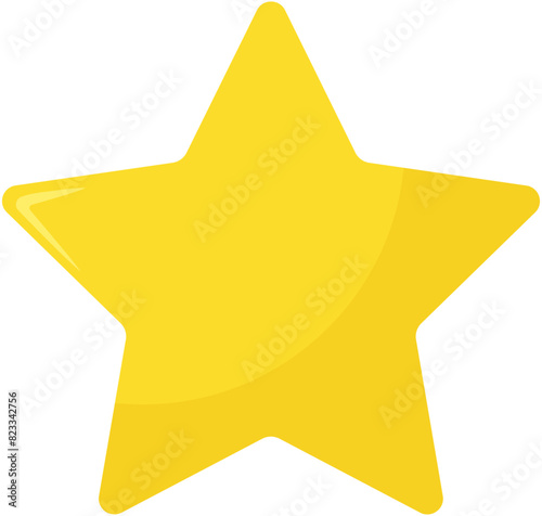 Yellow star icon isolated on white background.