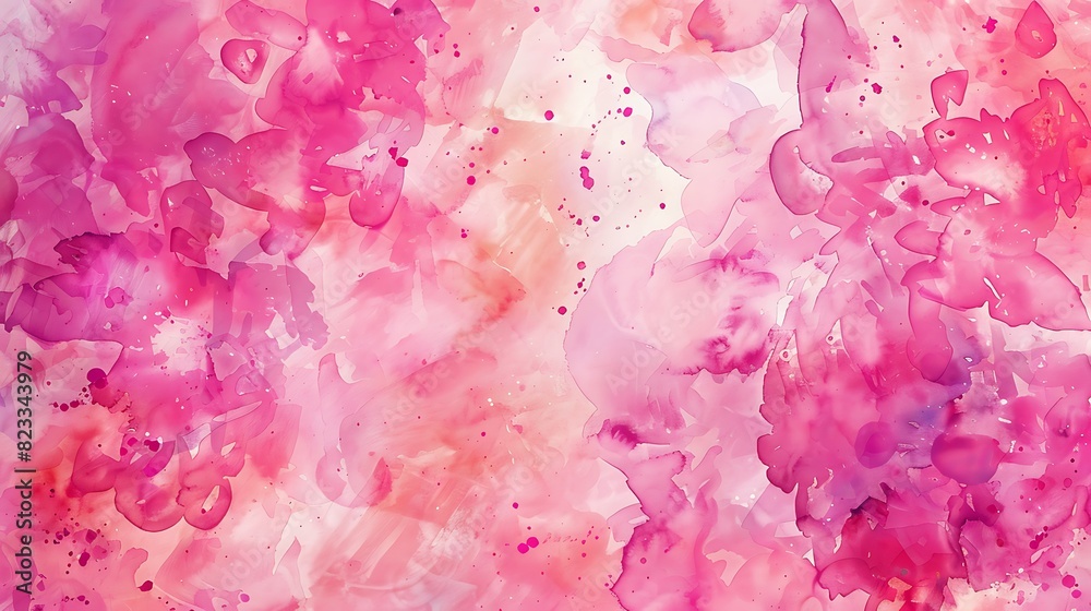Fototapeta premium abstract, illustration, background, textured, design, bright, pattern, paint, vector, pink background, pink color, colours, horizontal, art, blank, grunge, no people, soft, watercolor, copy space, lig