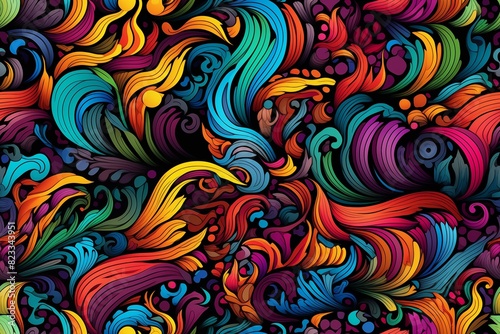 Abstract psychedelic seamless pattern