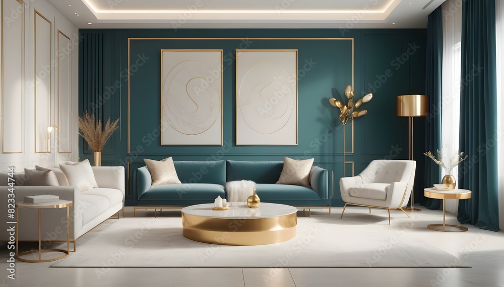 white and gold theme interior modern minimalism photo realism white and gold theme interior modern minimalism photo realism