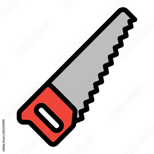 Hand Saw Icon in Filled Line Style