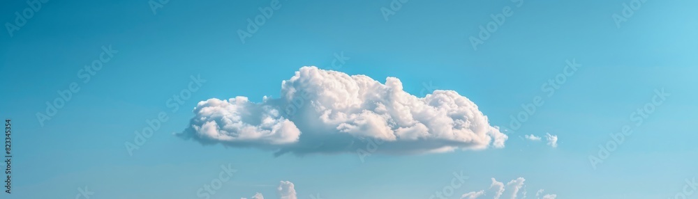 Serene blue sky with a fluffy white cloud floating above, evoking a sense of tranquility and peacefulness in a clear, sunny day. Serene blue sky with a fluffy white cloud floating above, evoking a sense of tranquility and peacefulness in a clear, sunny day.