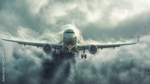 An airplane in turbulence