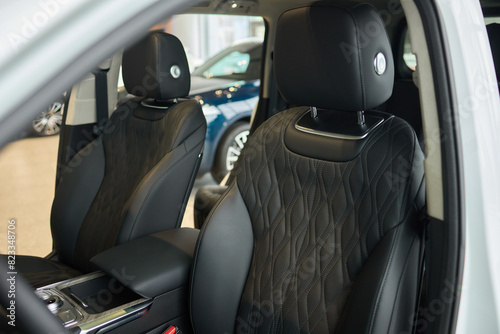 Automotive design with seats, walking shoe textile interior