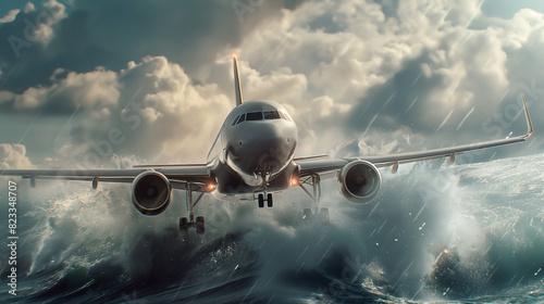 An airplane in turbulence