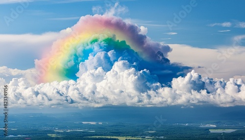 Wallpaper Mural Colorful background with a rainbow made out of ASMR fluid substance on a cloud. It can be used for postcards, presentations, or social media representing concepts of summer, creativity, diversity Torontodigital.ca