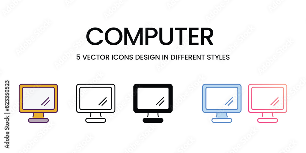 Computer Icons different style vector stock illustration Computer Icons different style vector stock illustration