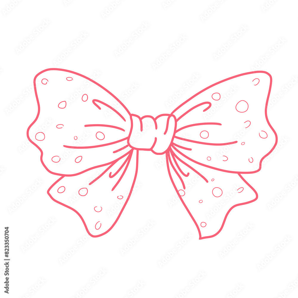 Pink bow line illustration Pink bow line illustration